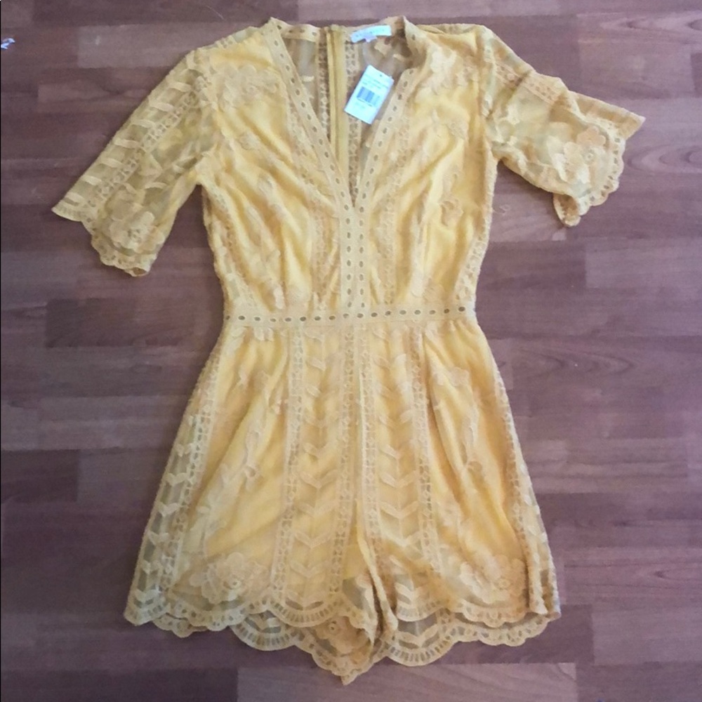 Socialite golden yellow romper